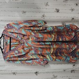 LOVE 21 SILKY SOFT DRESS IN ARTSY PRINT SIZE LGE